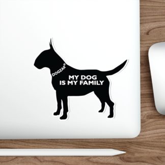 DOGZAR® My DOG is My Family Vinyl Sticker - Bull Terrier