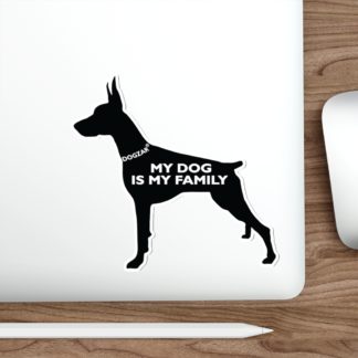 DOGZAR® My DOG is My Family Vinyl Sticker - Doberman Pinscher