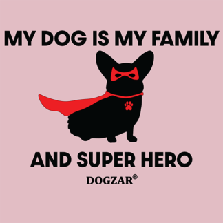 DOGZAR® My Dog is My Family and Super Hero Tee - Pink